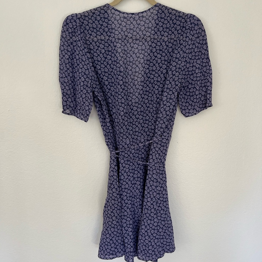 Reformation Lavender Floral Wrap Mini Dress - Picture 3 of 4